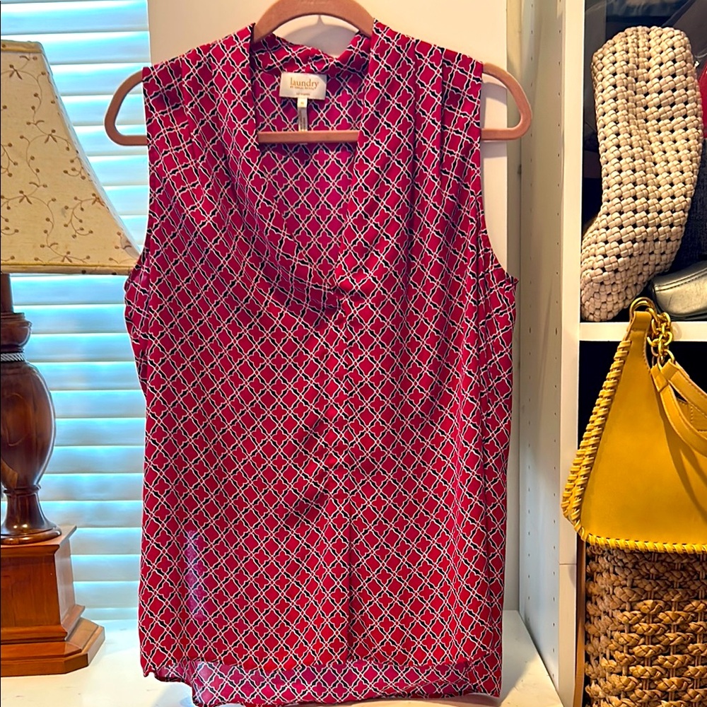 Laundry By Shelli Segal Pink and Blue Sleeveless Blouse